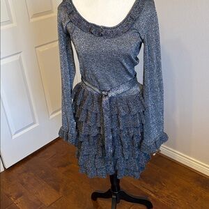 BCBGMaxAzria Metallic Black Top